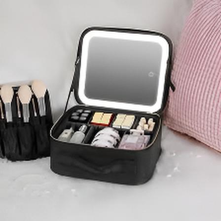 Trousse de Maquillage de Voyage avec Miroir Éclairé à LED