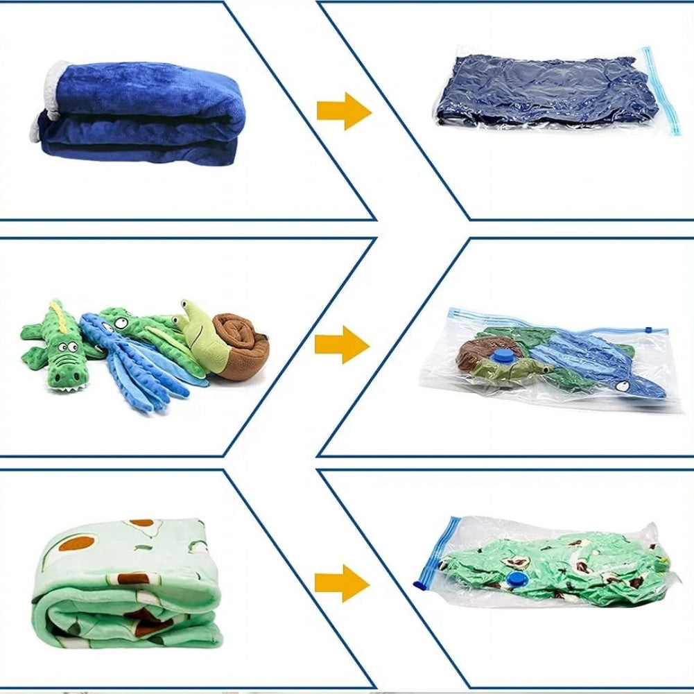 Pack 5 Sacs de rangement sous vide avec pompe